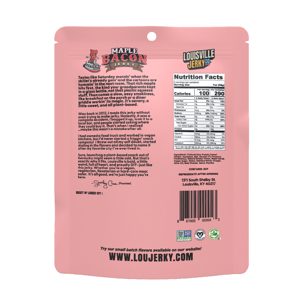 Vegan & Plant Based Maple Bacon Jerky 3 oz