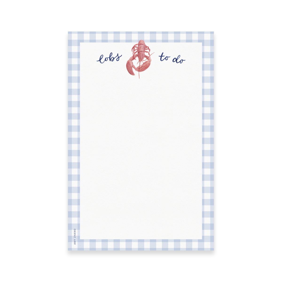 Lots To Do Lobster — Coastal New England Gingham Notepad