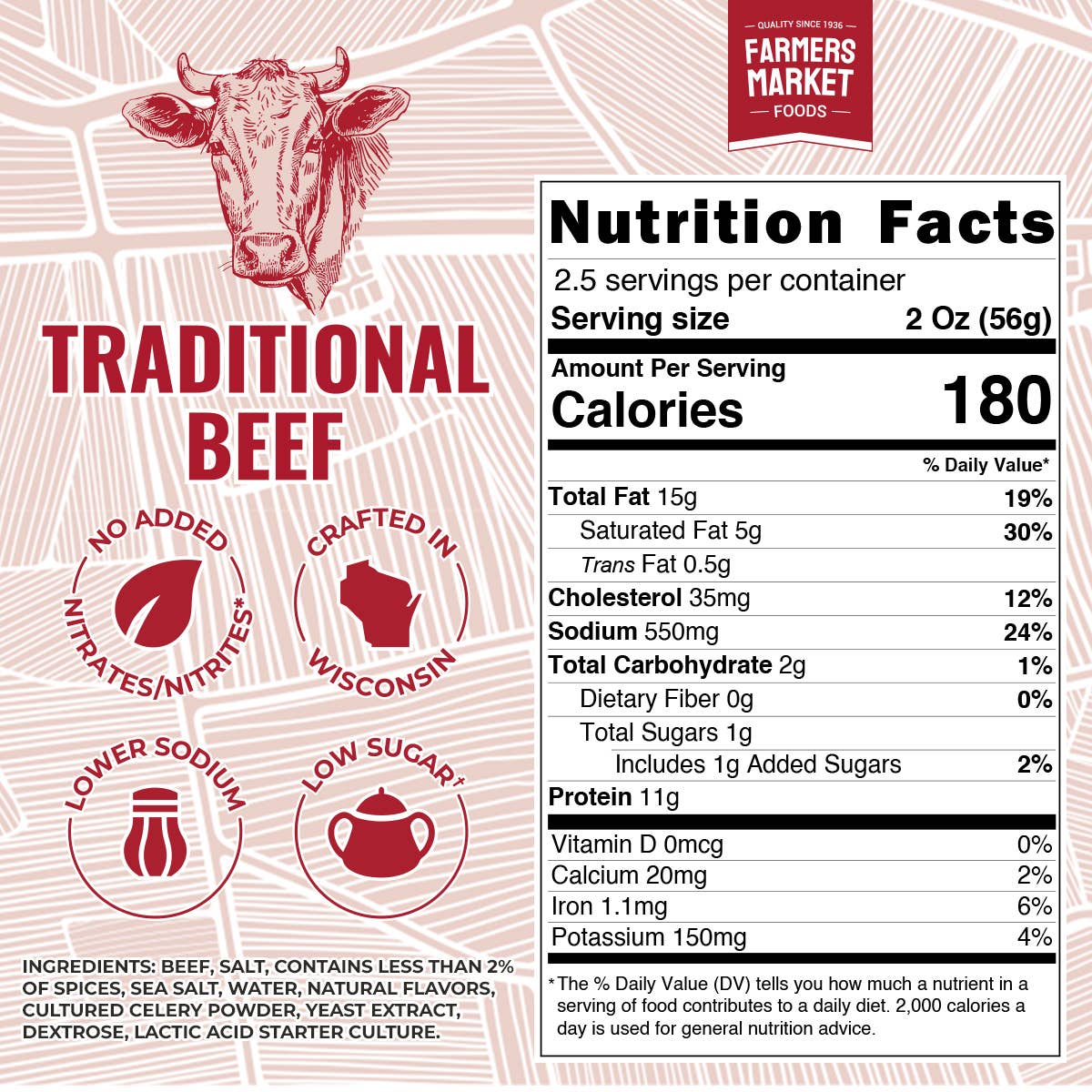 No Nitrate/Nitrite 100% Beef Summer Sausage 5oz (24ct)