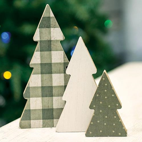 3/Set, Country Print Chunky Trees
