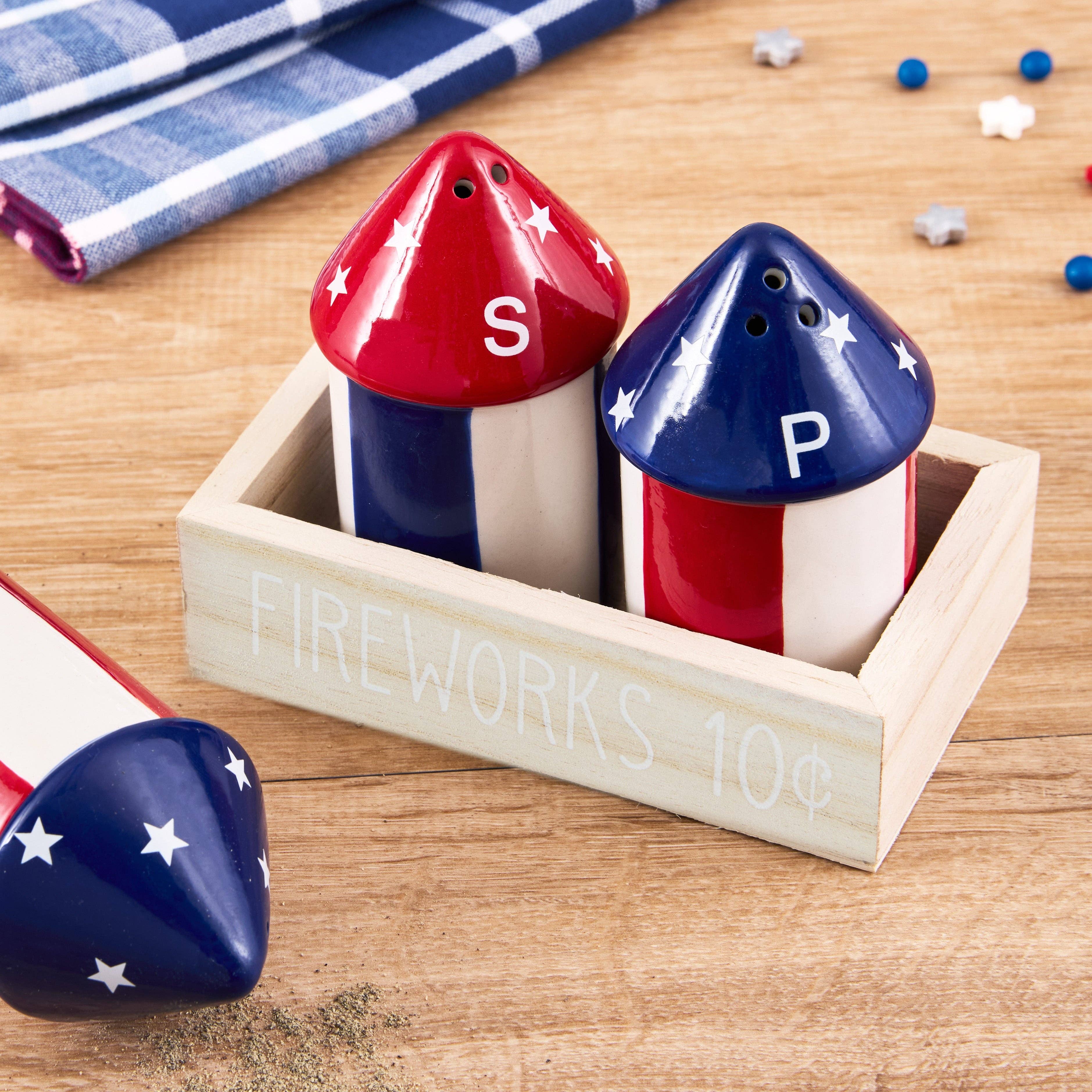 Fireworks Ceramic Salt & Pepper Set