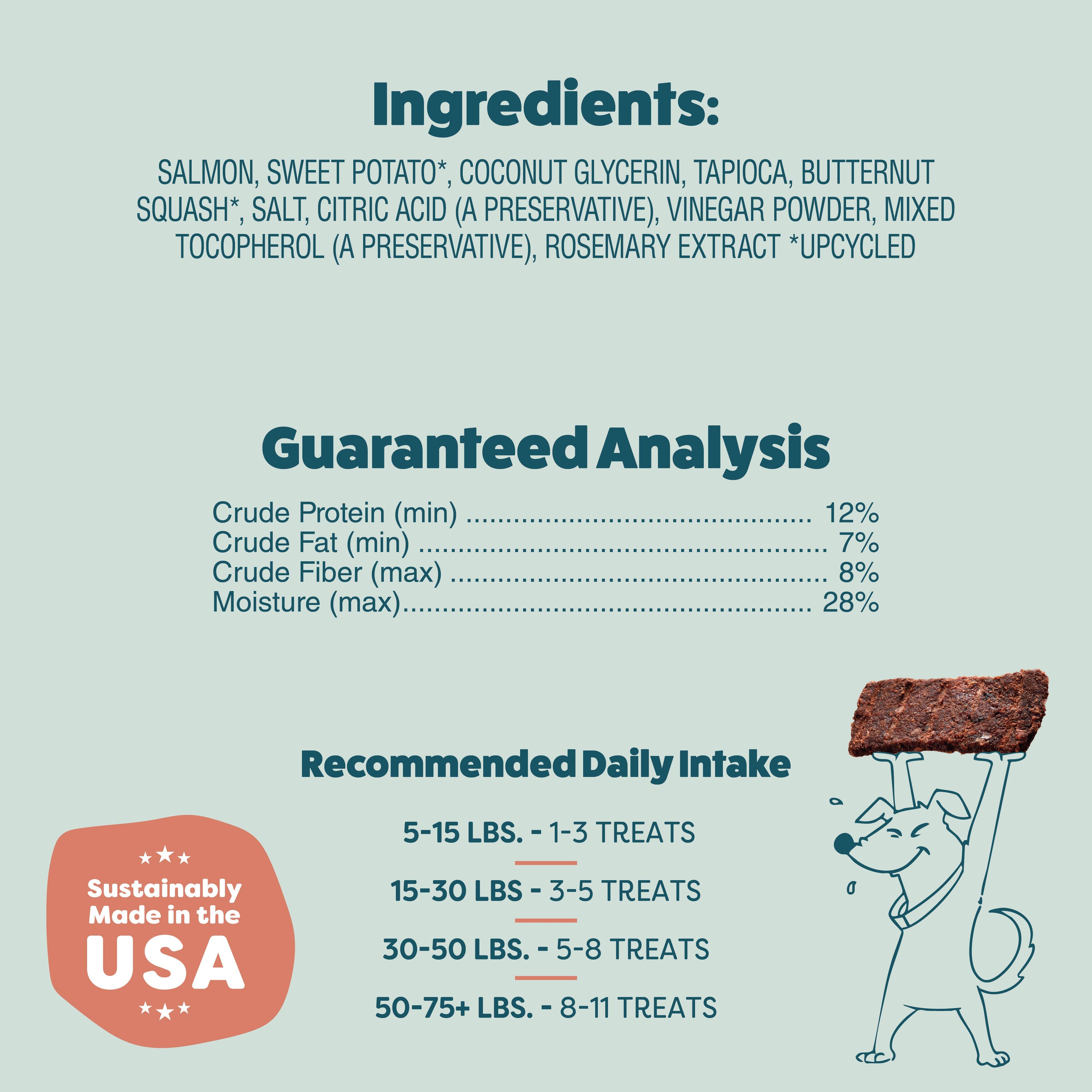 Salmon Loves Butternut Jerky Dog Treats