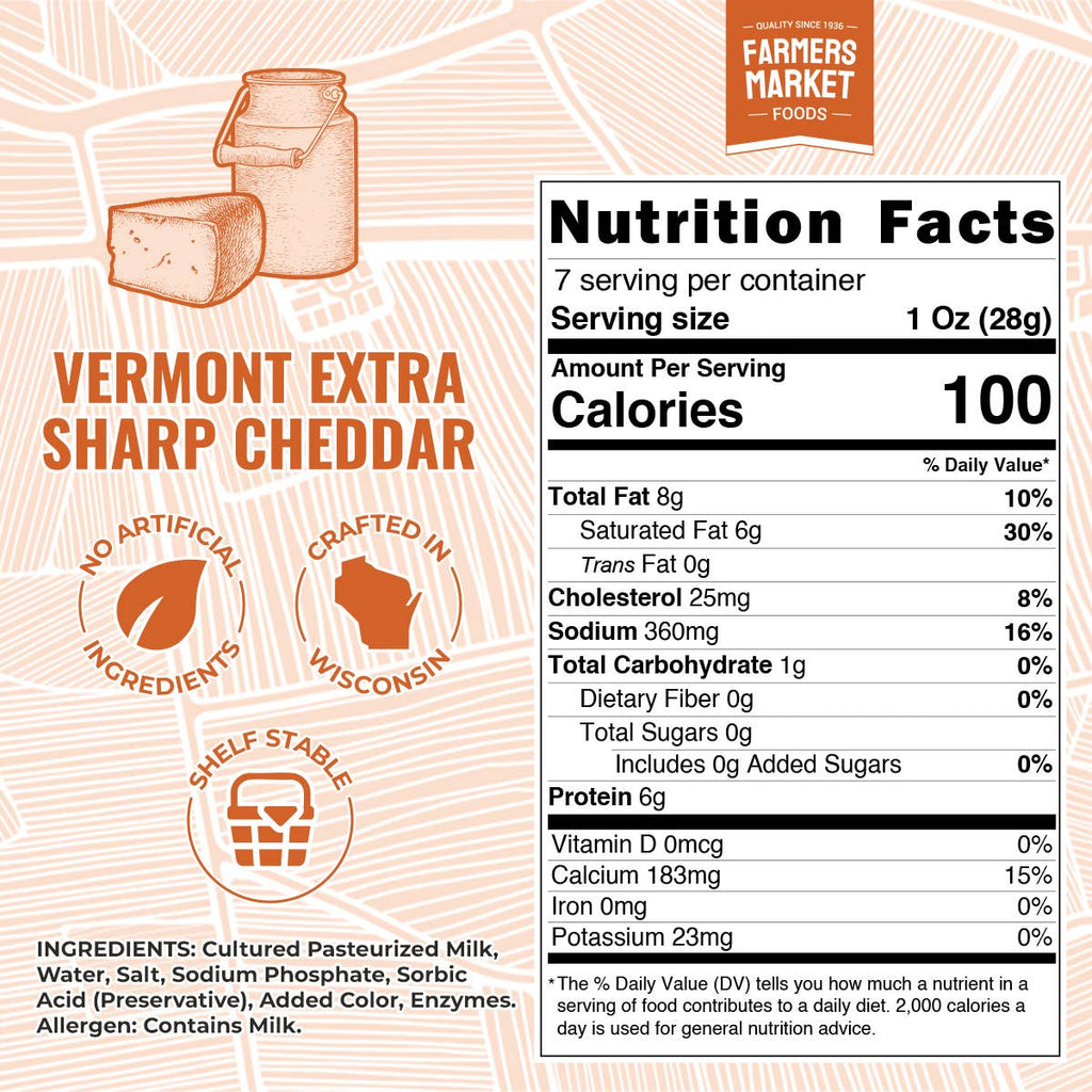 Vermont Extra Sharp Cheddar 7oz (Shelf Stable) (12ct)
