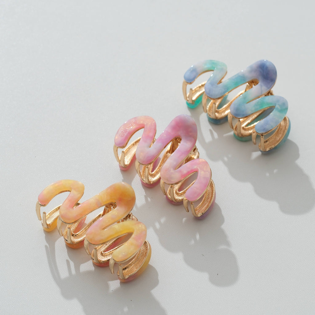 Willow Mini Island Sun Metal Squiggle Claw Clip - Mini