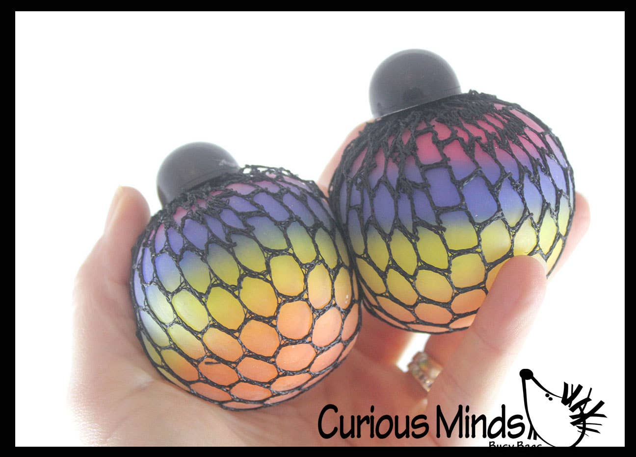 1 Rainbow Mesh Doh Filled Squeeze Balls - Doh - Ultra Squish