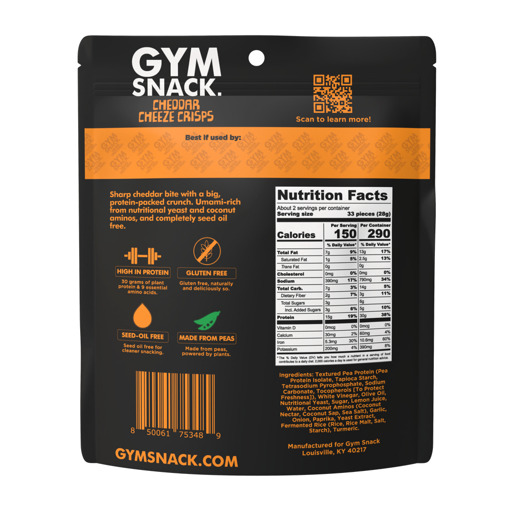 Cheddar Cheeze Gym Snack - Plant-Based Protein Snack
