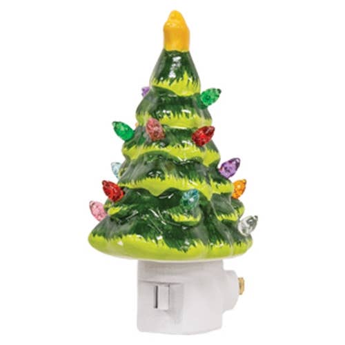 Ceramic Christmas Tree Nightlight - 4 Assorted