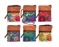 Small Embroidered Floral Leather Purse Passport Bag