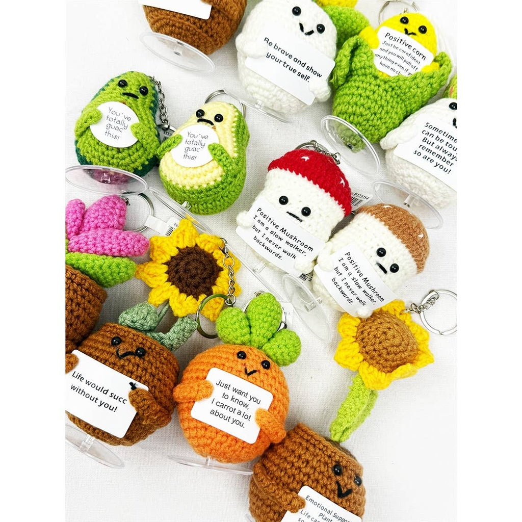 Happy Plant and Vegi Crochet Keychain
