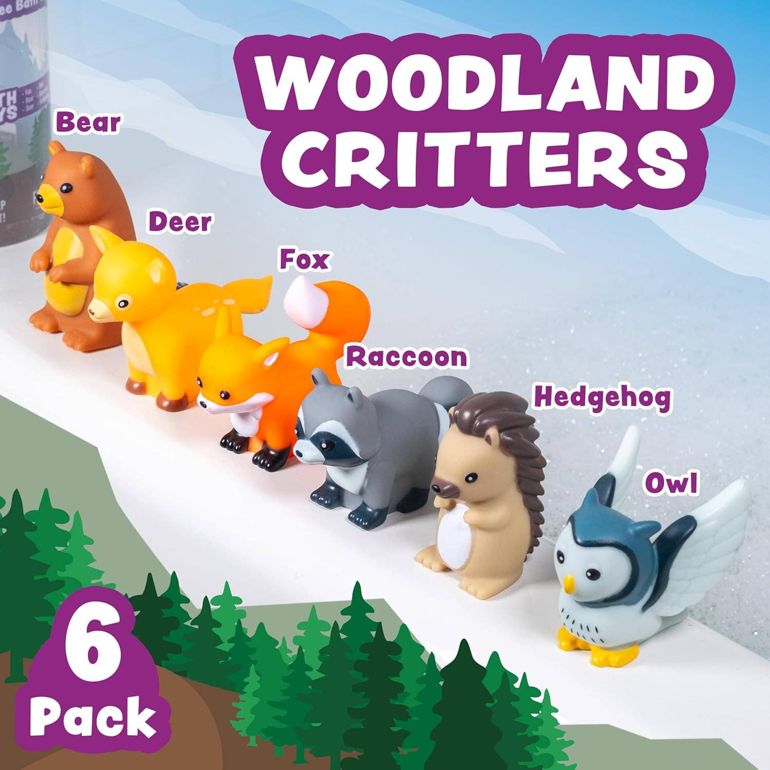 Tub Works® Woodland™ Mold Free Bath Toys, 6 Pack