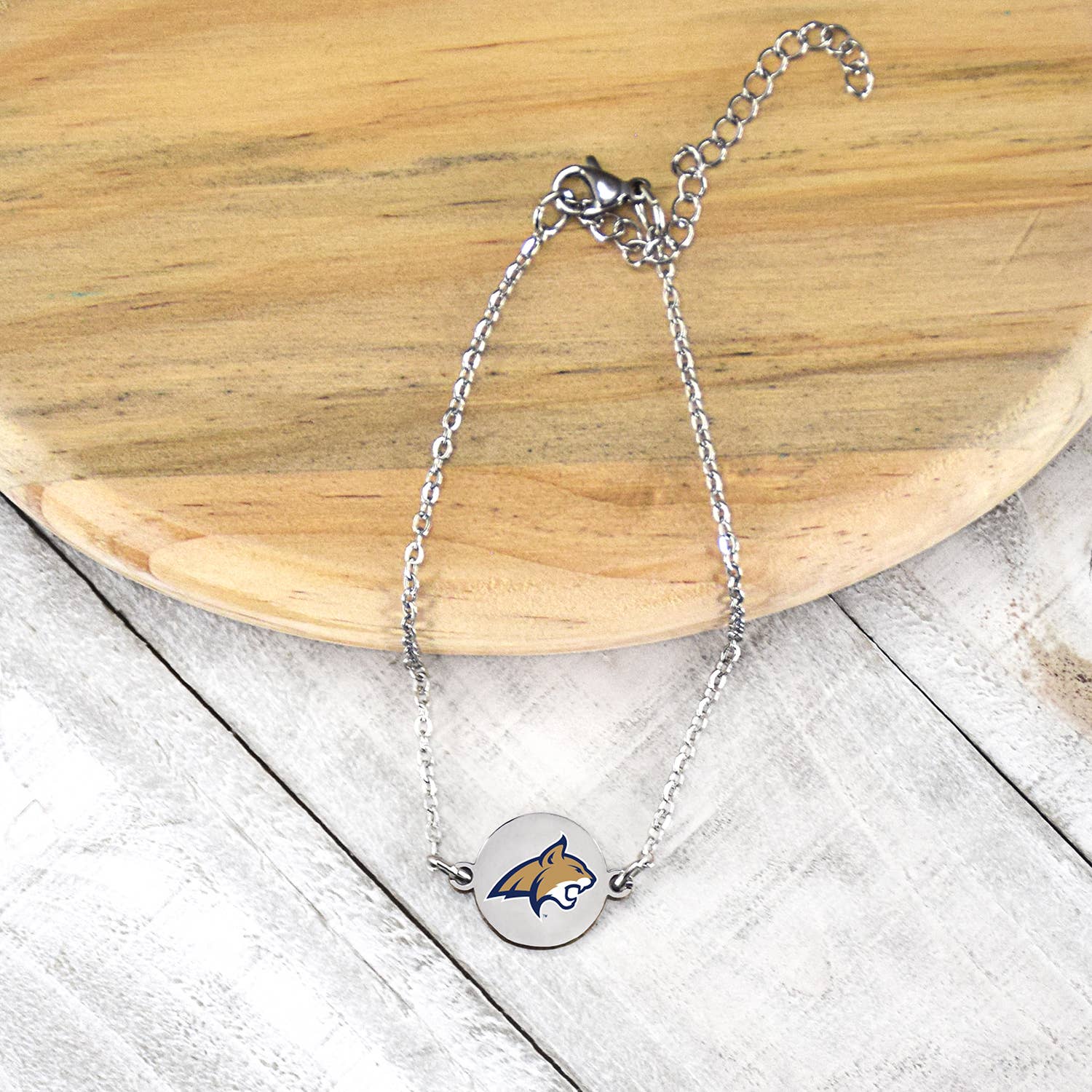 Montana State MSU - Bob Cats - Charm Silver Colored Bracelet
