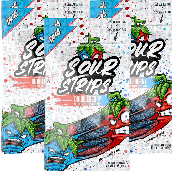 Sour Strips Duos DoubleBerry 3.4 OZ