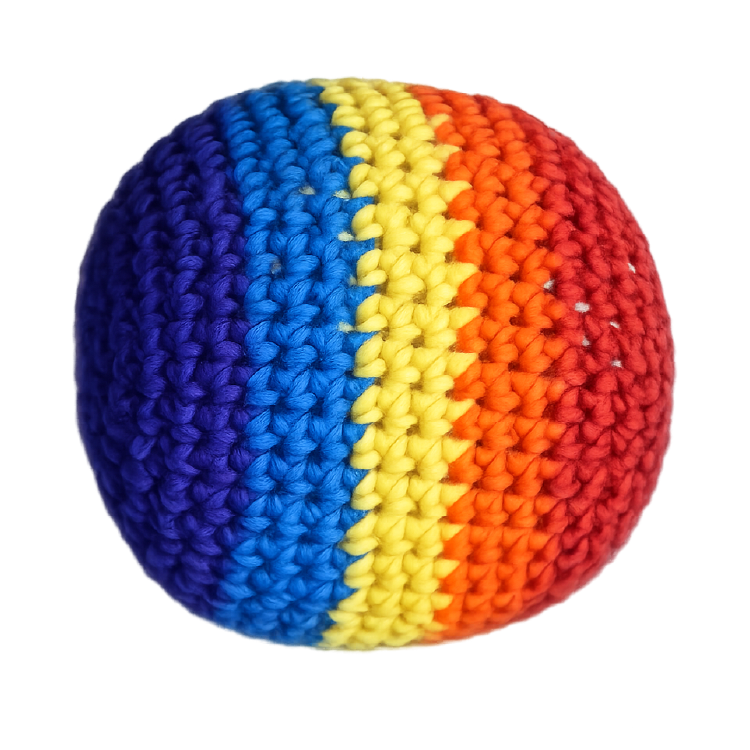 Extreme Retro Hand-Knitted Kick Pouch Footbag - 12/Display