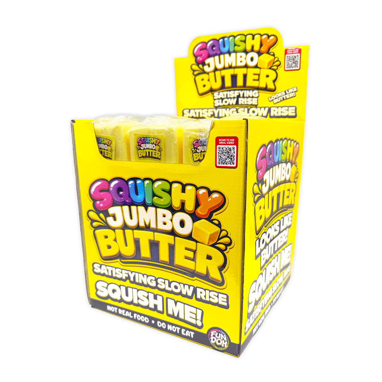Fun Doh 10" JUMBO Butter Squish Slow Rise Toy- 9/Display