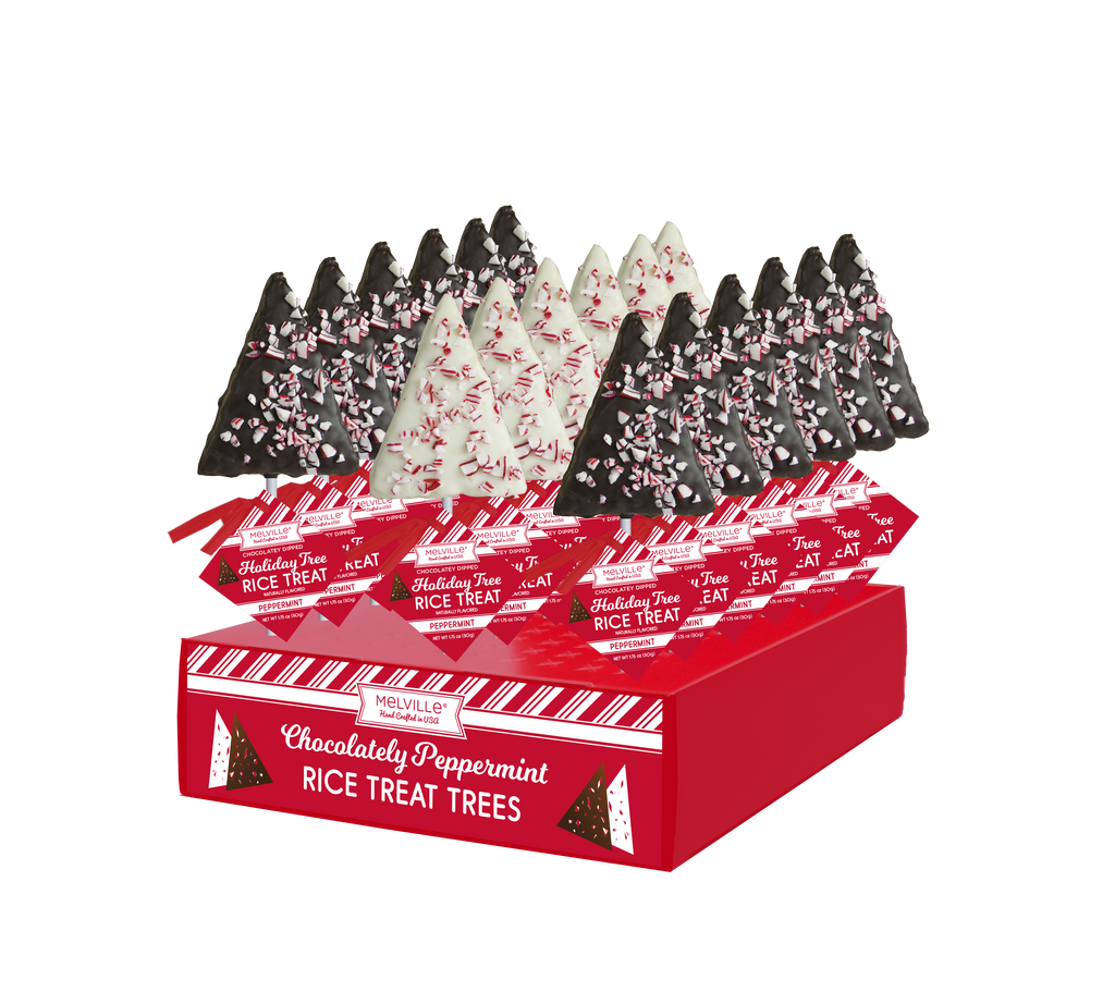 Peppermint Cereal Treat Trees - White & Dark Chocolatey-Coated
