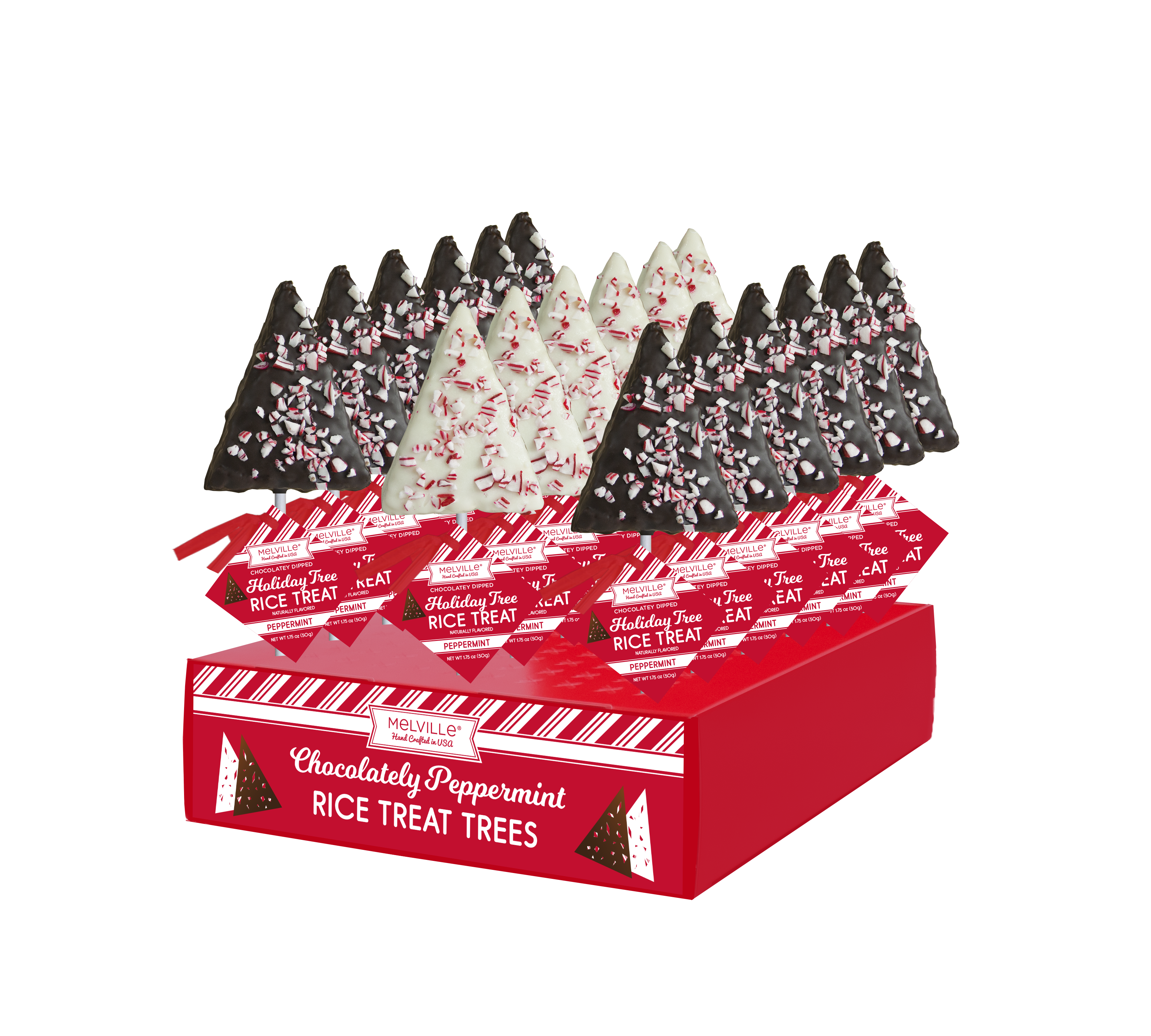 Peppermint Cereal Treat Trees - White & Dark Chocolatey-Coated