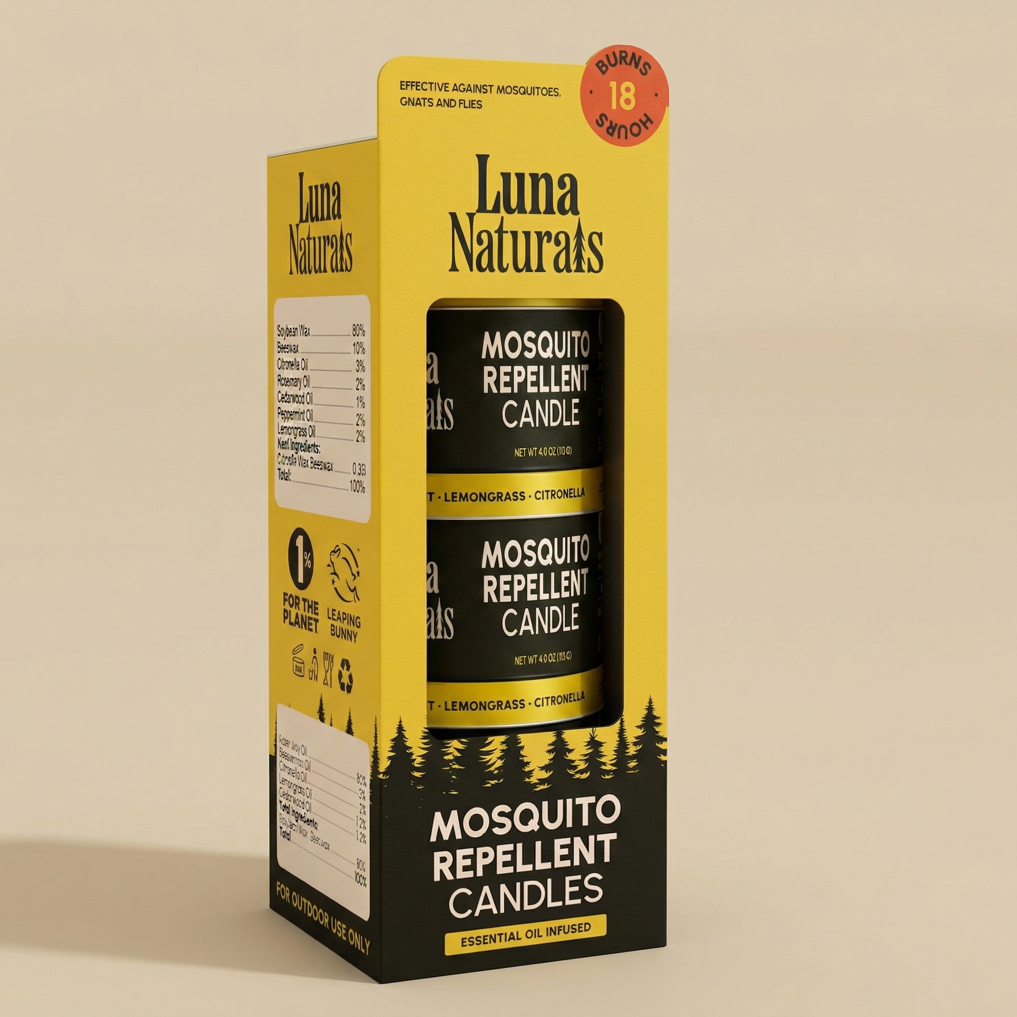 Mosquito Repellent Candle — Outdoor & Camping | 3ct