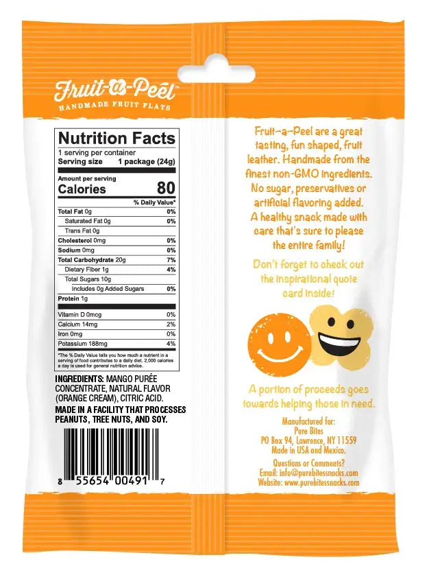 Fruit-a-Peel Tangy Orange Cream Fruit Flats