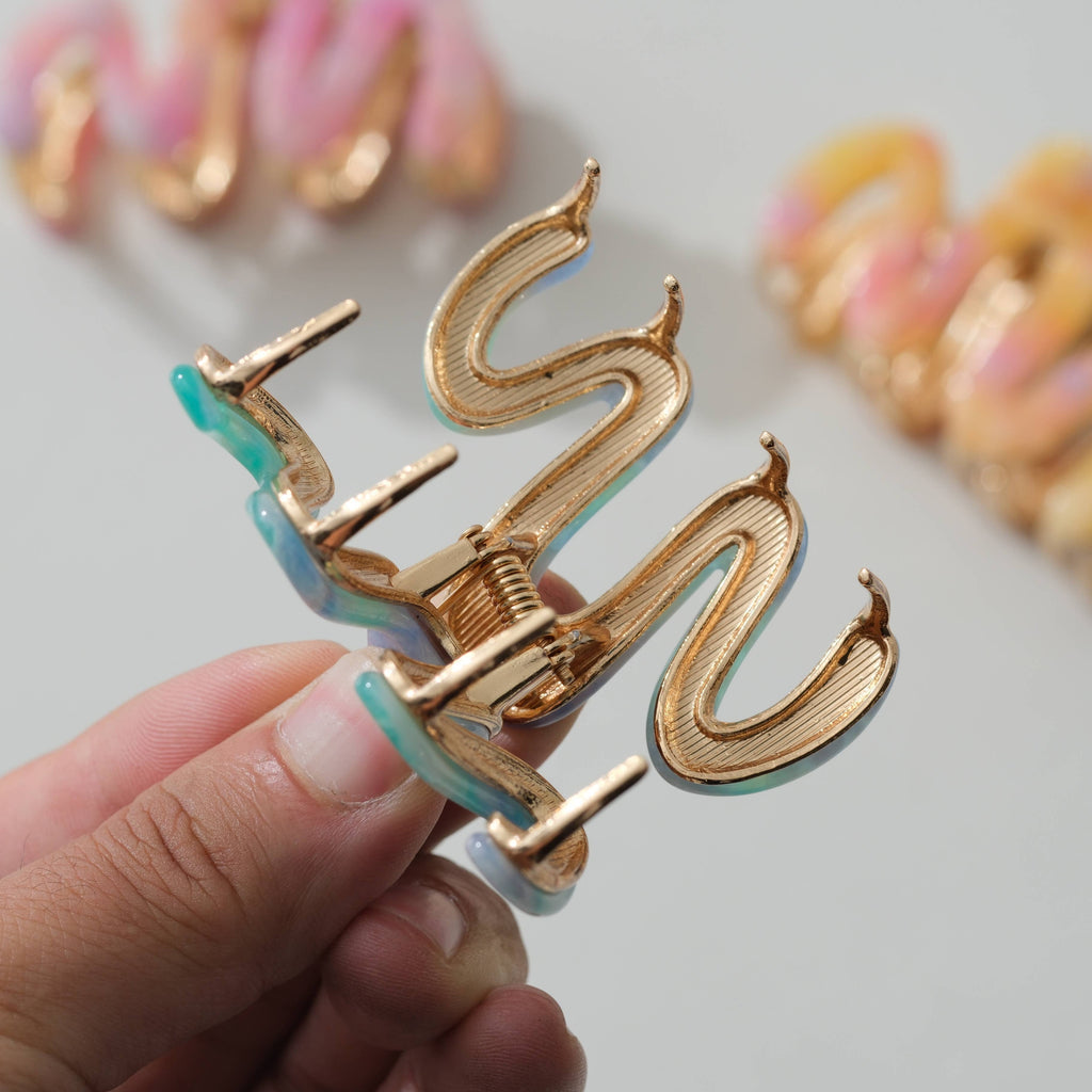Willow Mini Island Sun Metal Squiggle Claw Clip - Mini