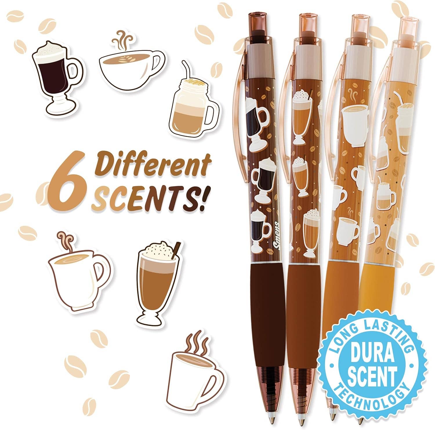 Coffee Scented Pens (set of 6)
