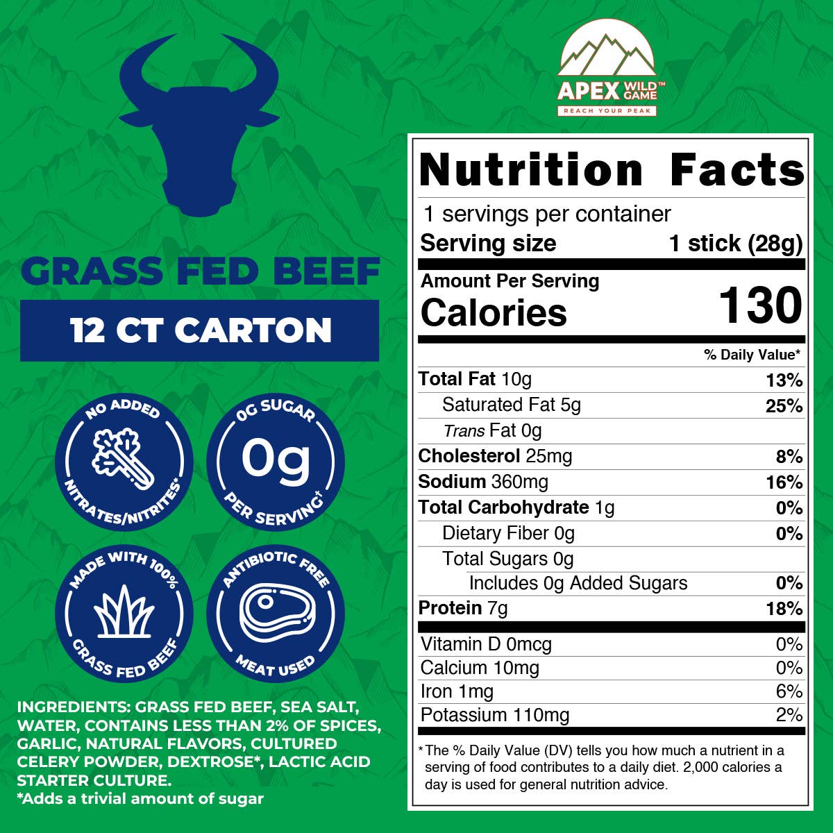 Grass Fed Beef Snack Sticks - Caddy of 12