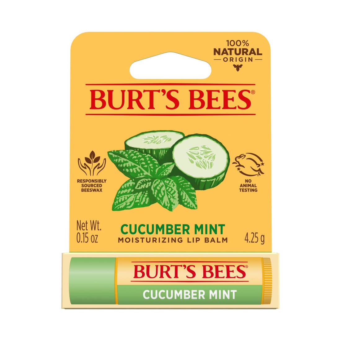 Cucumber Mint Moisturizing Lip Balm With Beeswax, Blister Box