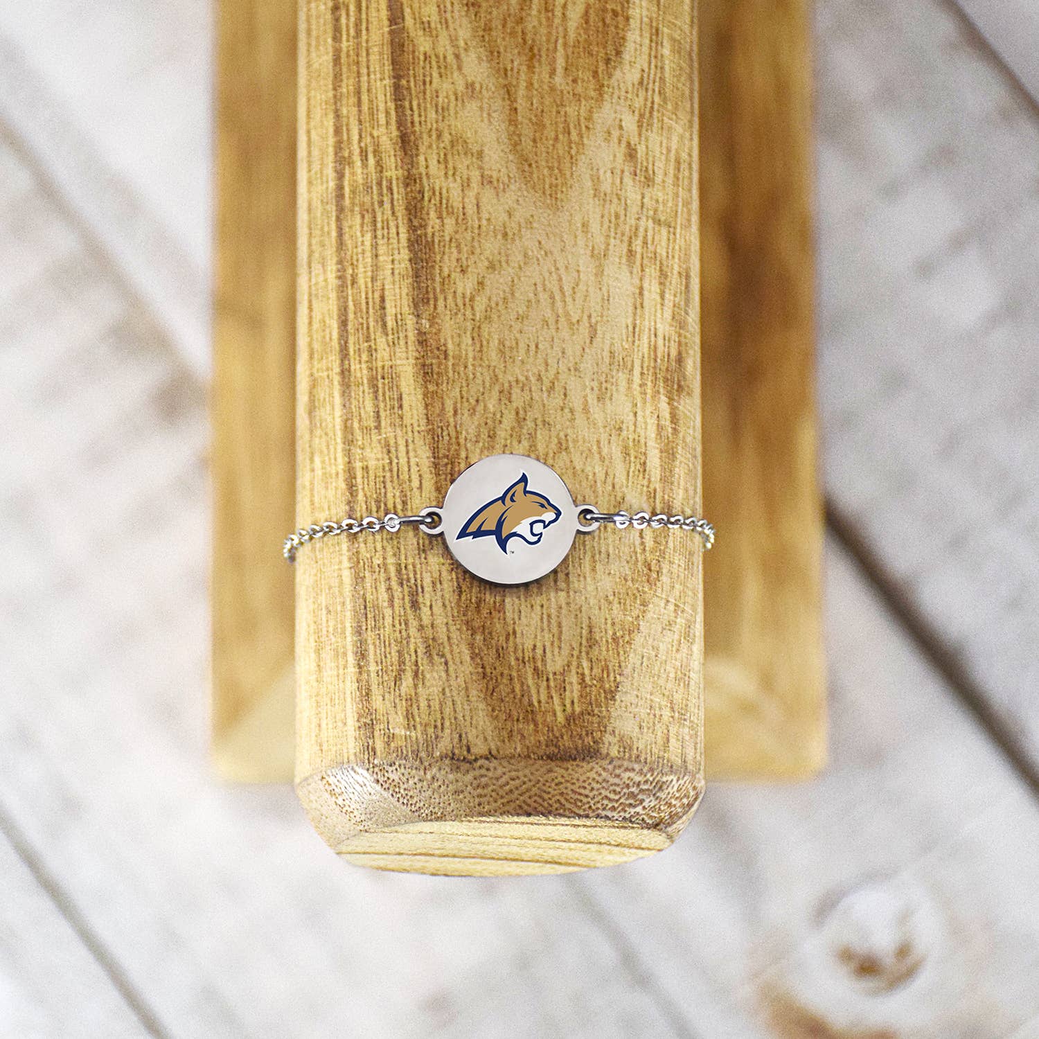Montana State MSU - Bob Cats - Charm Silver Colored Bracelet