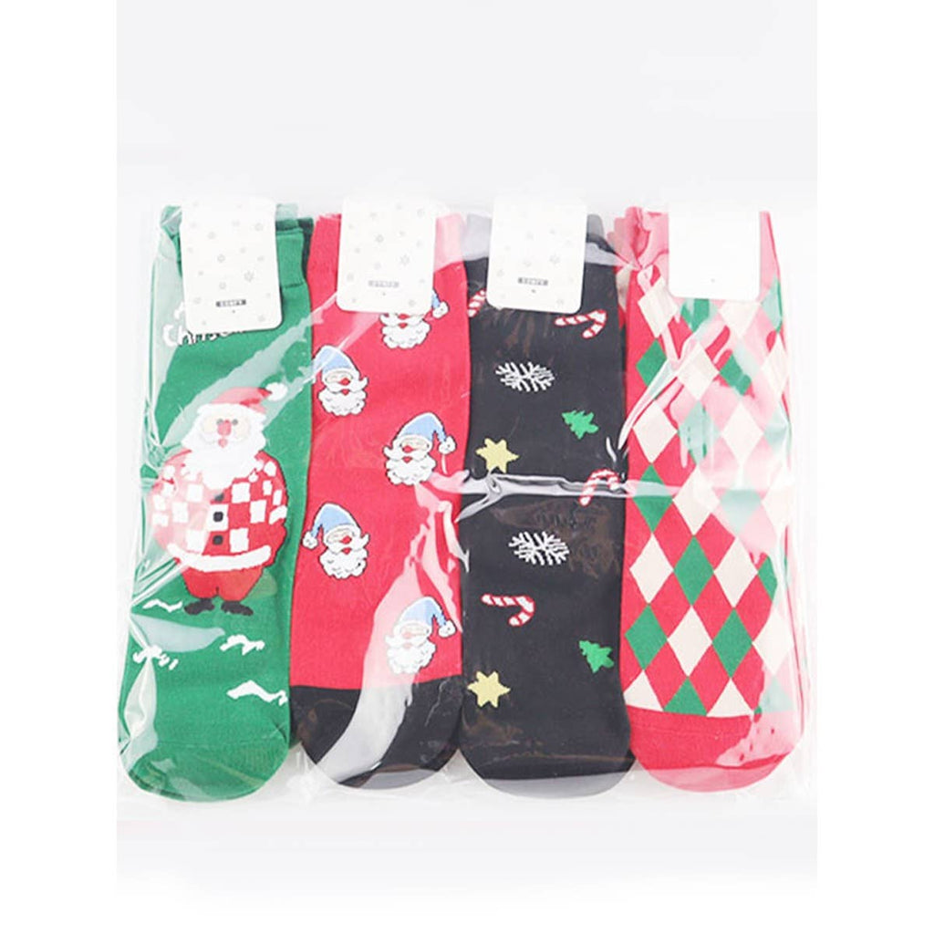 4 Kinds Assorted Christmas Theme Socks