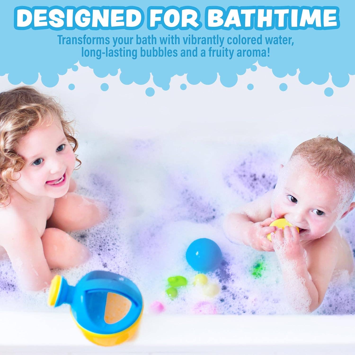 Tub Works® Magical Kids Bubble Bath, Variety 12 Pack | Pink, Purple & Teal Bath Colors