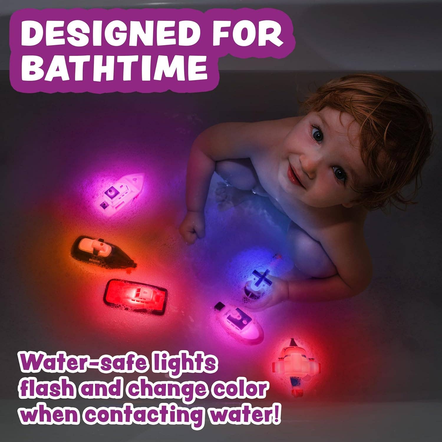 Tub Works® Ocean Rescue™ Vehicles Light Up Bath Toys, 6 Pack