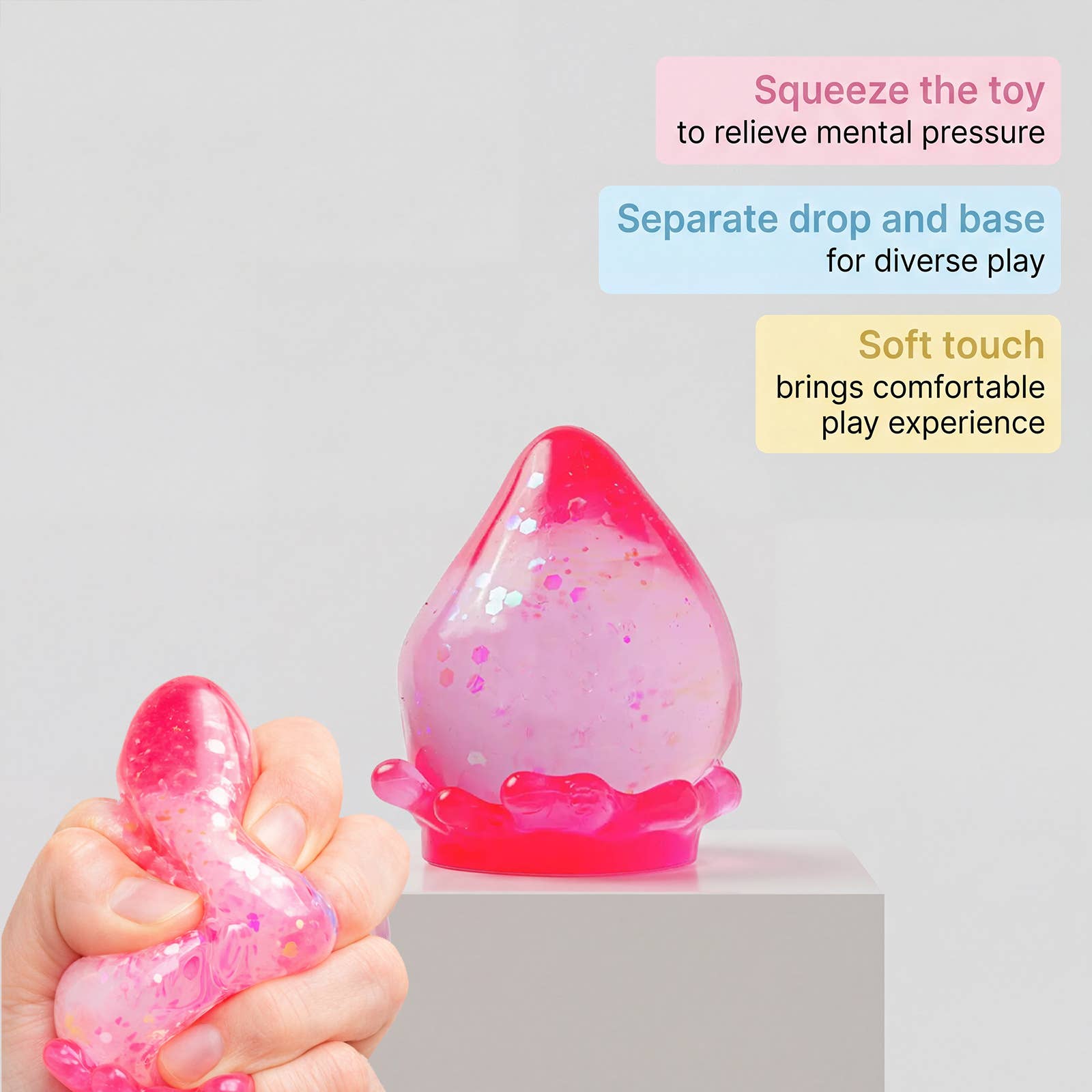 TPR Water Drop Detachable Squeeze Stress Relief Squishy Toy