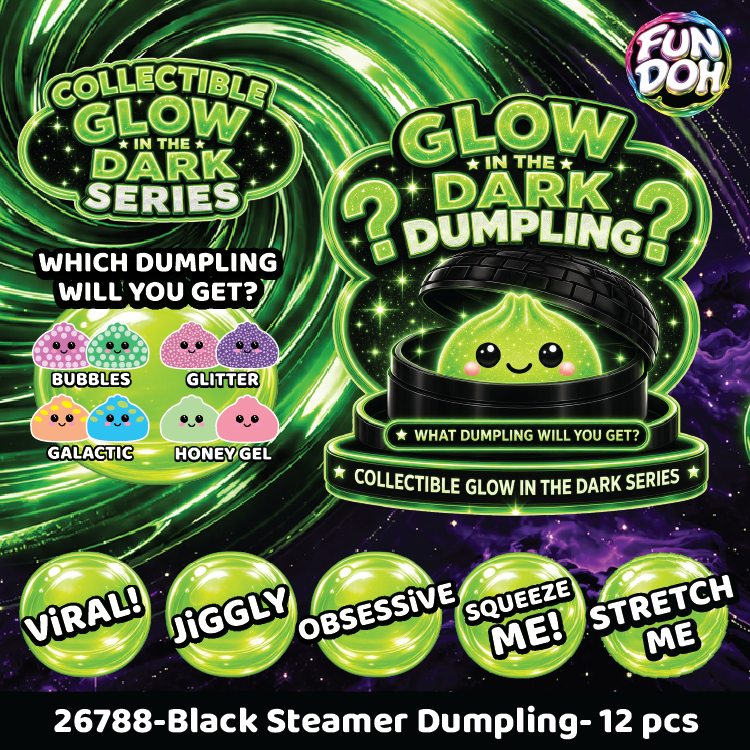Fun Doh Glow In The Dark Mystery Dumpling Black Baskets