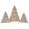 3/Set - Glittered Wooden Joy to the World & Snowflake Christ