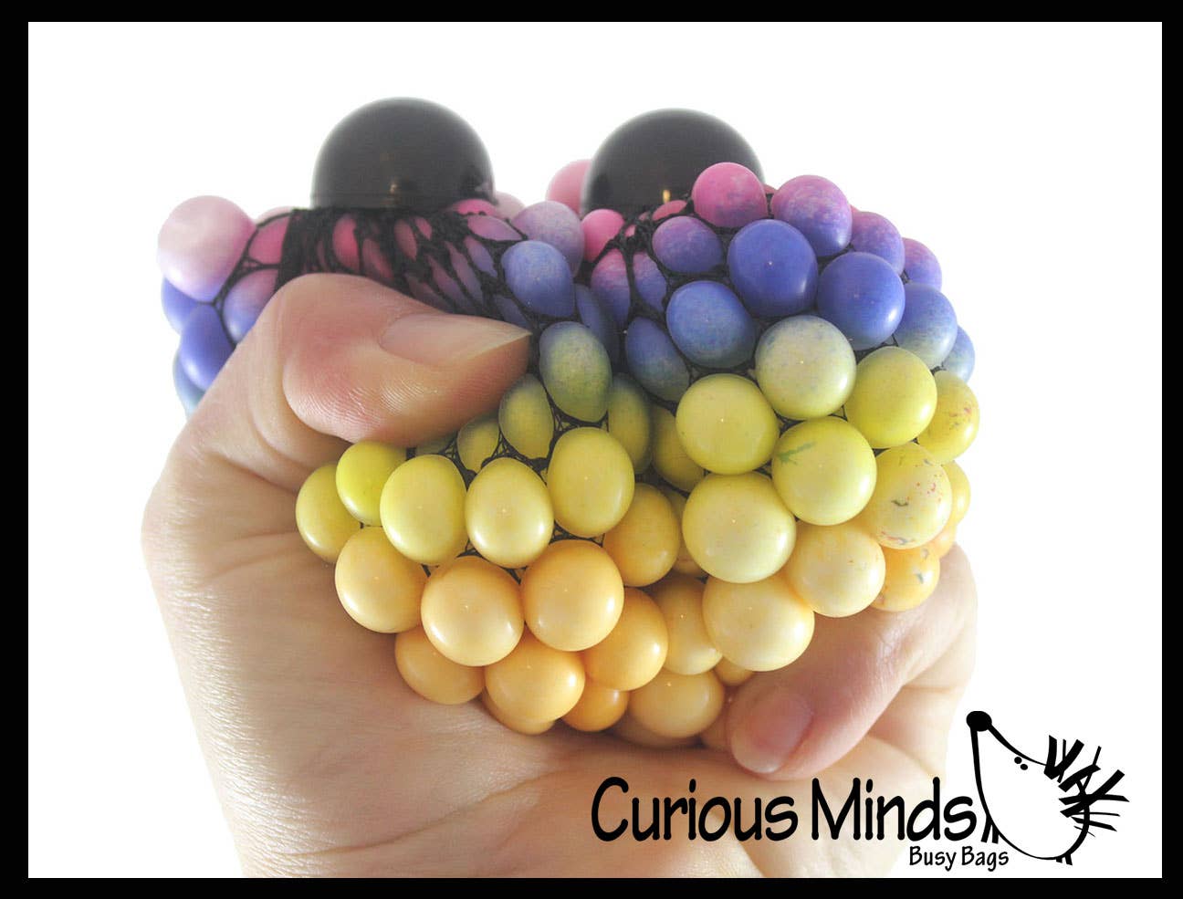 1 Rainbow Mesh Doh Filled Squeeze Balls - Doh - Ultra Squish