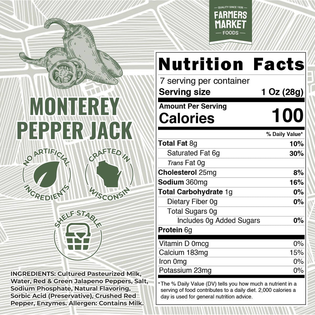 Monterey Pepper Jack Cheese 7oz (Shelf Stable) (12ct)