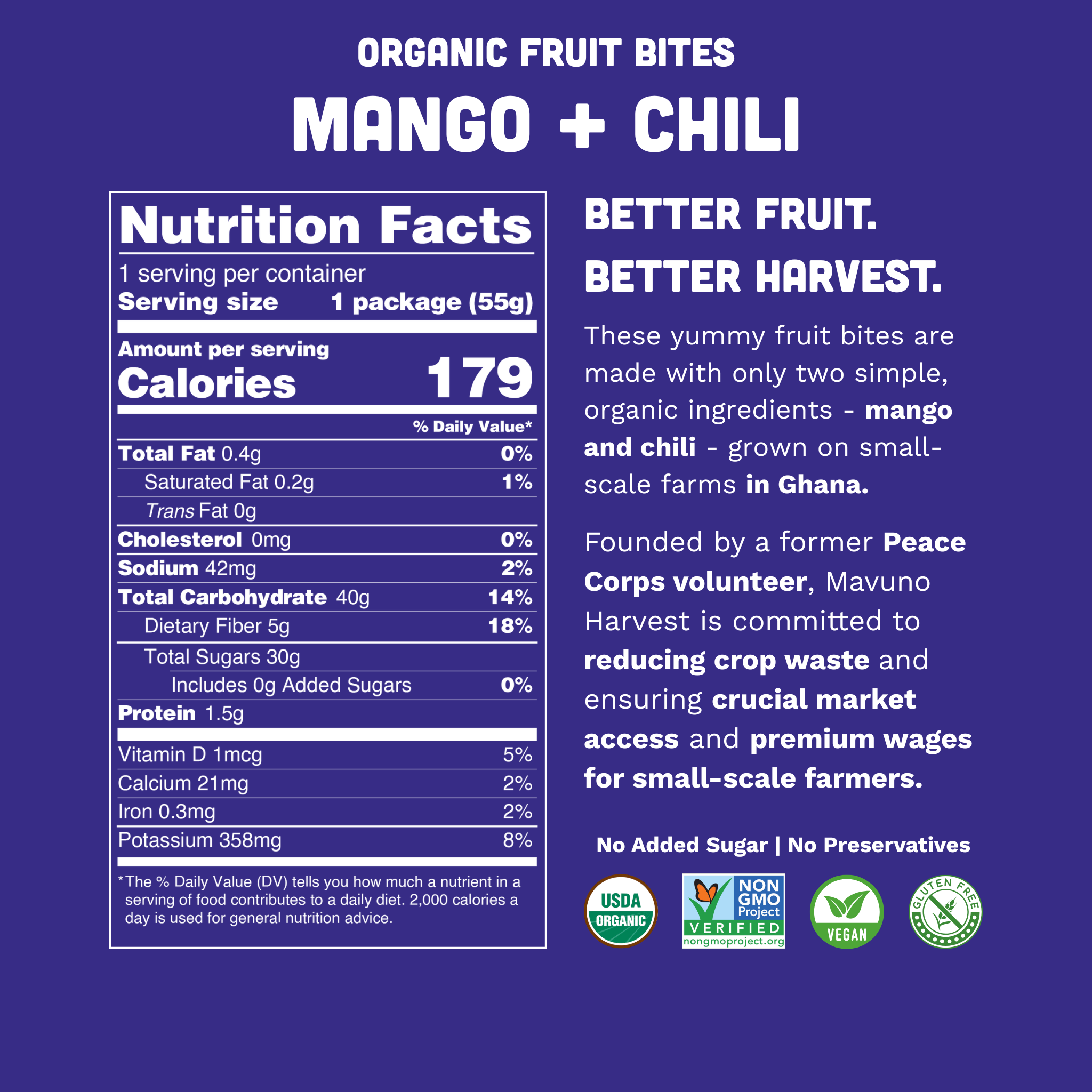 Organic Fruit Bites: Mango & Chili