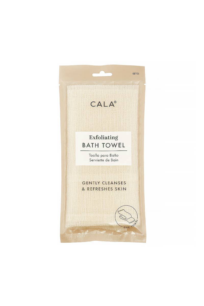 CALA 68151 Exfoliating Bath Towel 3 Assorted Color - 12pc