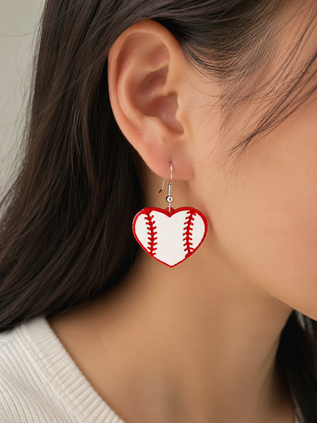 Baseball Heart Earrings | Softball Mom Earrings