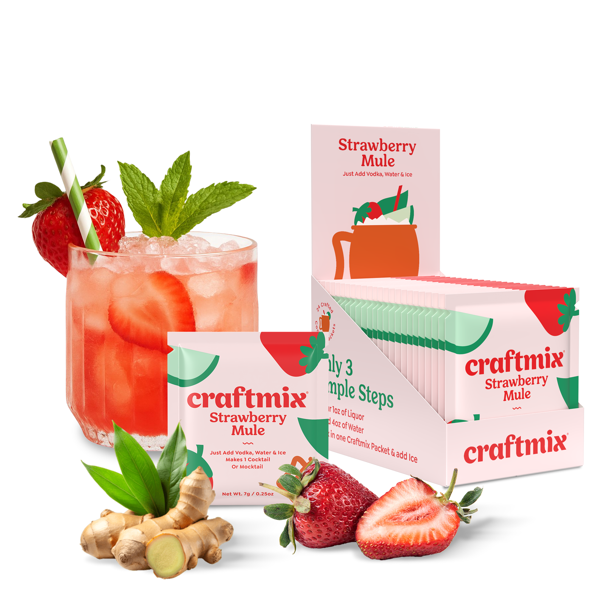 Strawberry Mule Cocktail / Mocktail Mixer