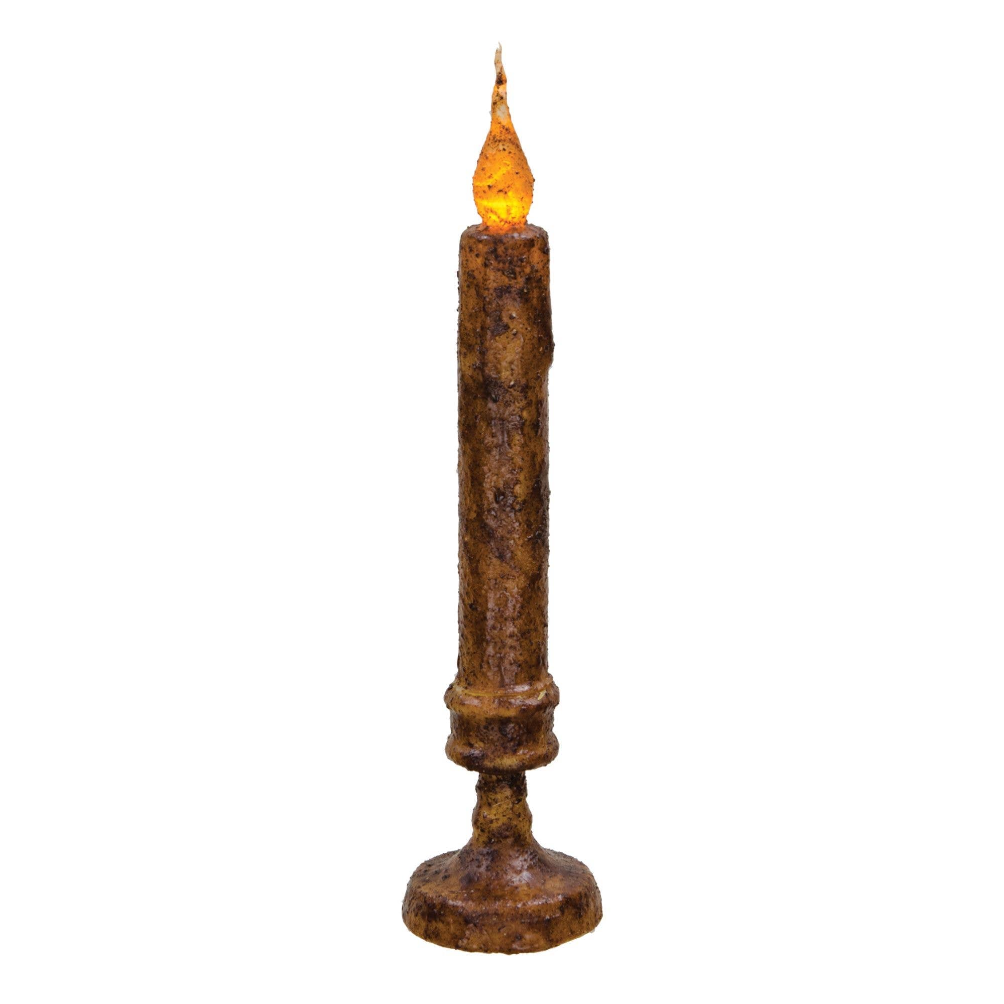 Burnt Mustard Twisty Candle Stick, 10"