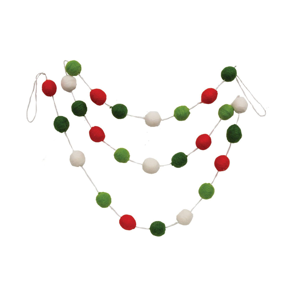 Felted Wool Holiday Garland