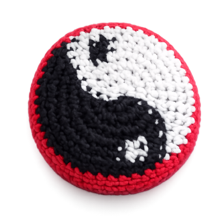 Extreme Retro Hand-Knitted Kick Pouch Footbag - 12/Display
