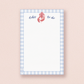 Lots To Do Lobster — Coastal New England Gingham Notepad