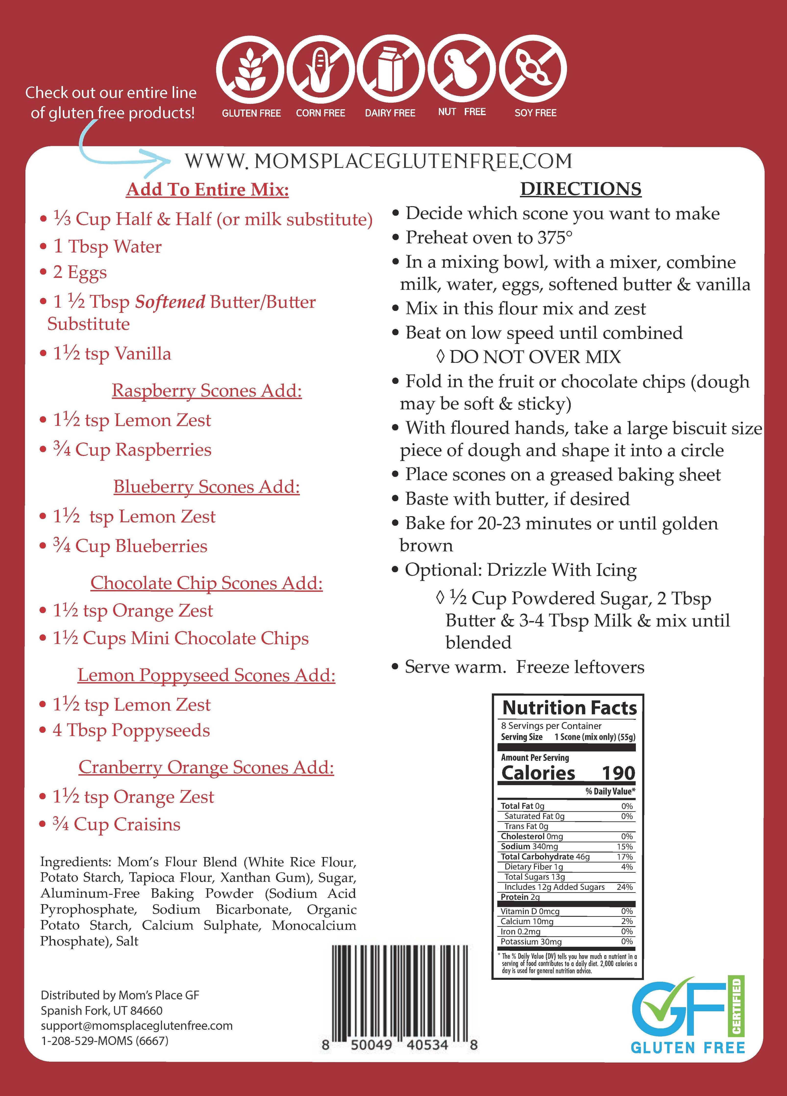 Gluten-Free Scrumptious Sweet Scone Mix