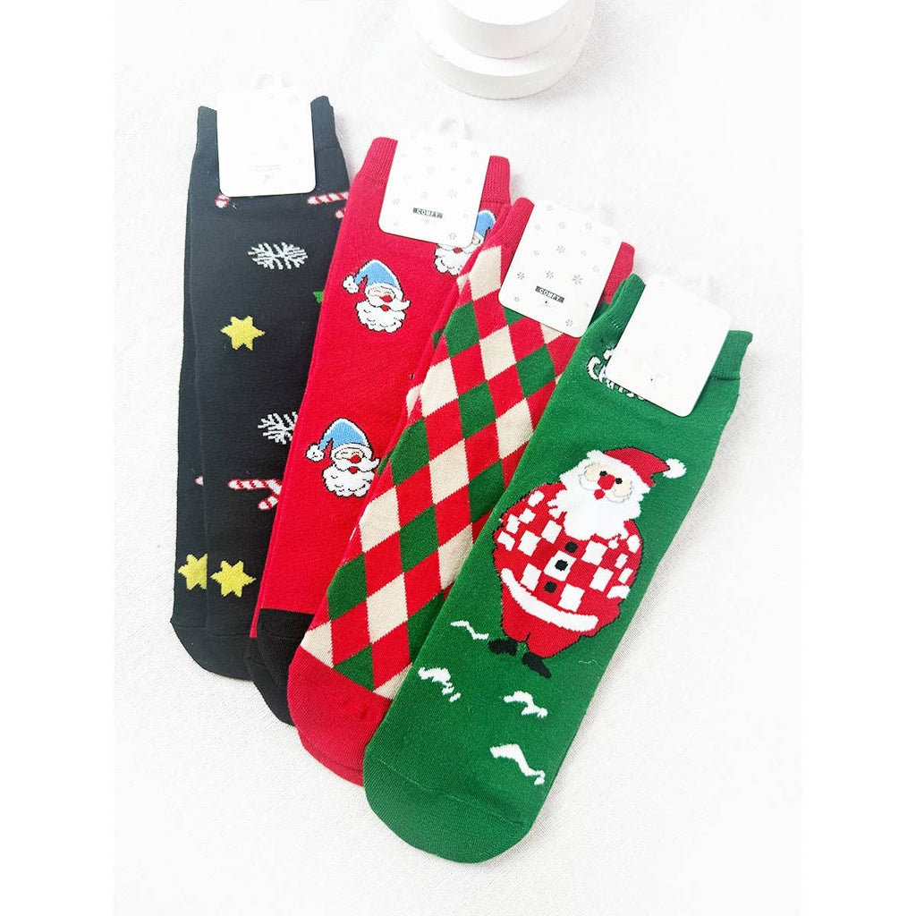 4 Kinds Assorted Christmas Theme Socks