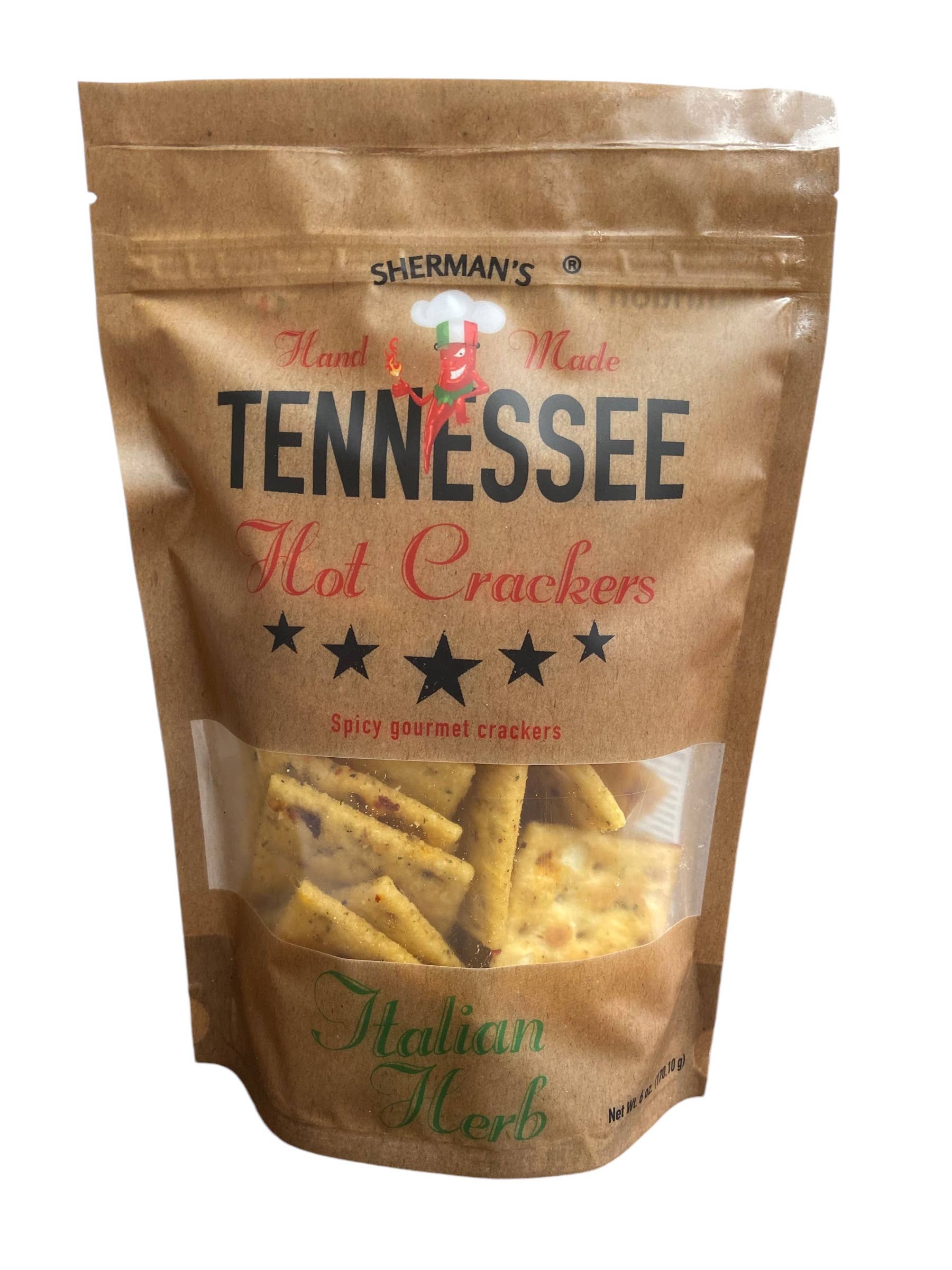New! Sherman Tennessee Hot Crackers Italian Herb Flavor 30CT