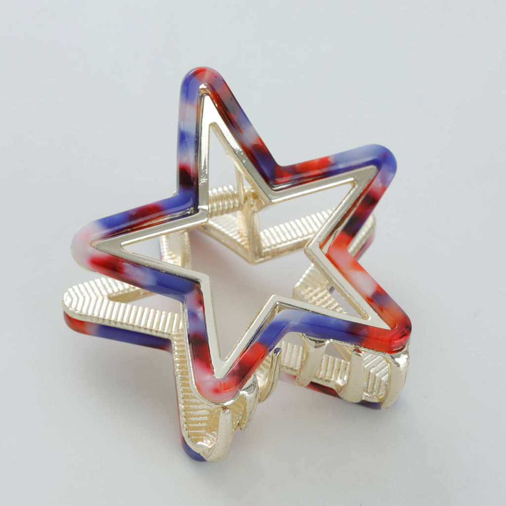 Americana Star Metal Claw Clip - Small