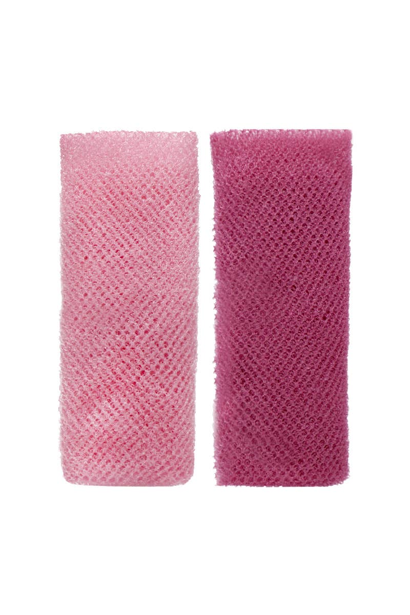 CALA 69492 Pink 2 pcs Exfoliating Bath Long Towels - 6 pc