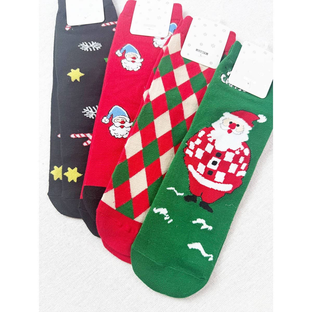 4 Kinds Assorted Christmas Theme Socks