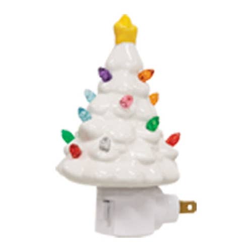 Ceramic Christmas Tree Nightlight - 4 Assorted